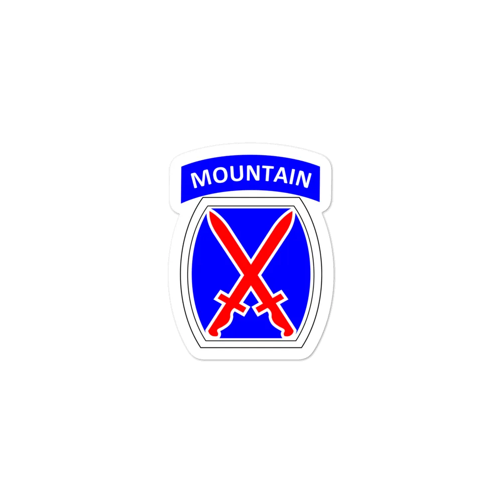 10th Mountain Bubble-free stickers