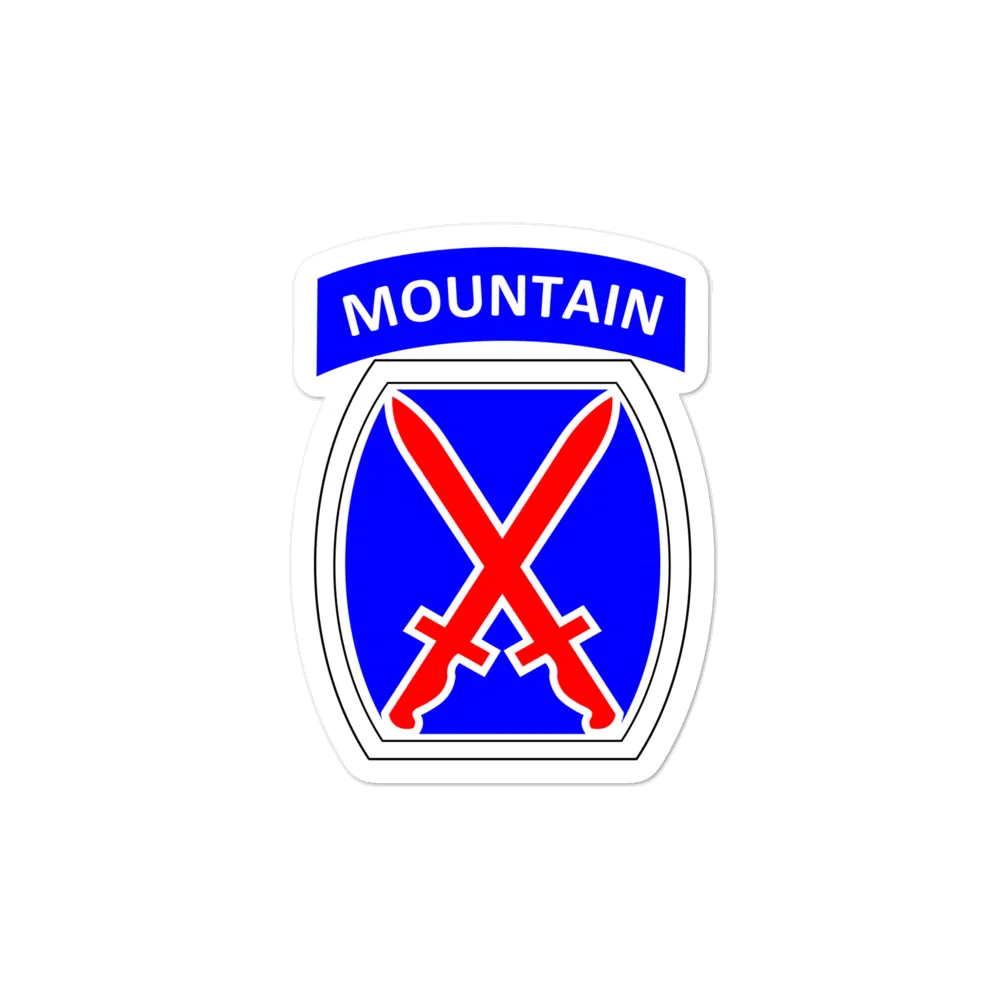 10th Mountain Bubble-free stickers