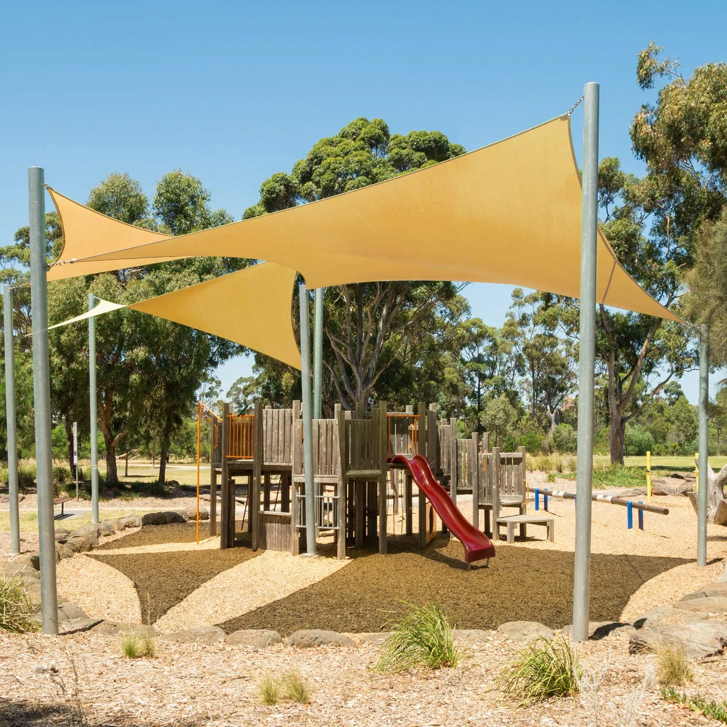 10'x'10' Rectangle Patio Sun Shade Sail（Sand Color）