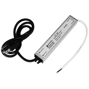110VAC to 12VDC 2.5Amp 30W Waterproof IP67 LED Power Supply Outdoor Use w/ US 3.3FT 3-Prong Plug