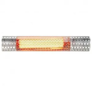 1500W Indoorand Outdoor Electric Heater with 2 Power Settings -Silver - Color: S