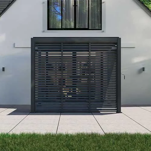 1m Aluminium Side Wall With Adjustable Louvres for 3m Titan Pergola - Grey