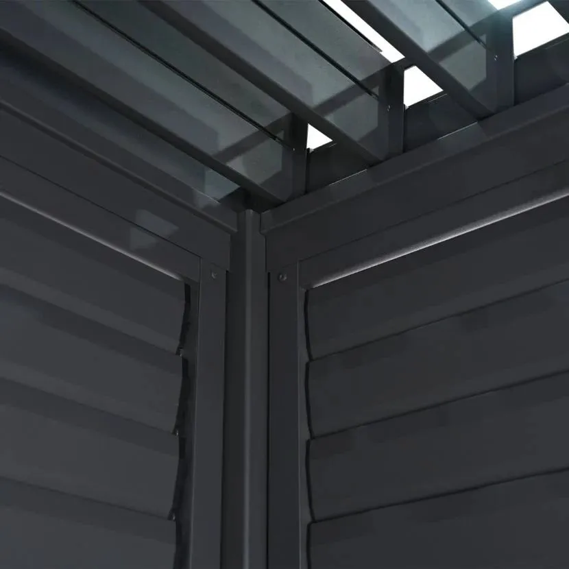 1m Aluminium Side Wall With Adjustable Louvres for 3m Titan Pergola - Grey