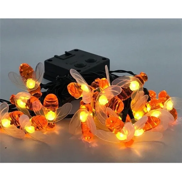 20 LED Solar Honey Bee Fairy String Lights Outdoor Garden Wedding Party DIY