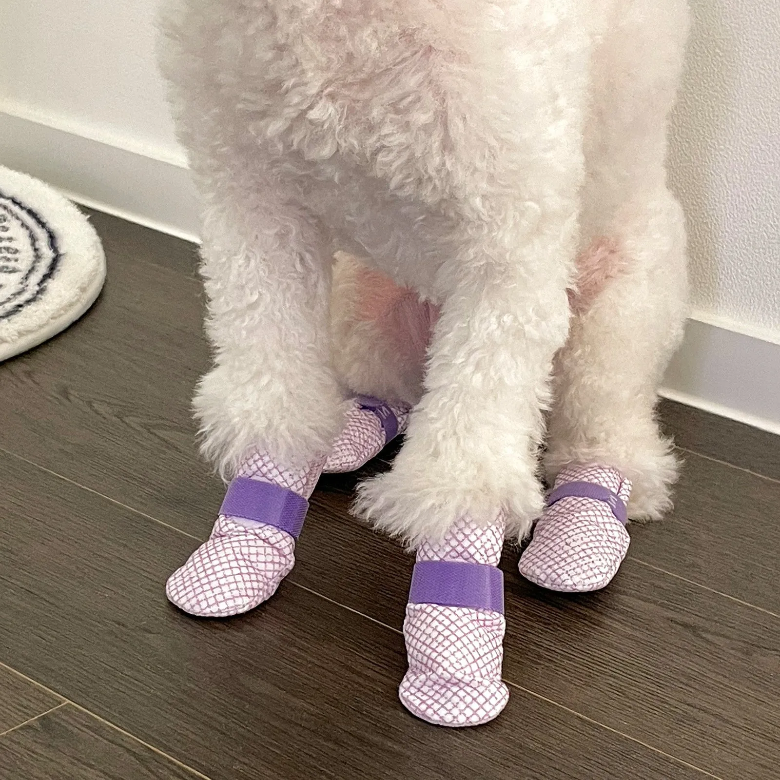 28x Waterproof Dog Shoes - Disposable Anti-Slip Pet Socks, Medium, Pink