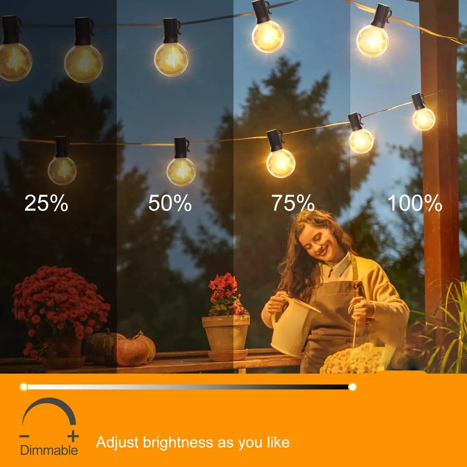36m G40 LED Outdoor String Lights with 64 Bulbs