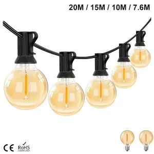 36m G40 LED Outdoor String Lights with 64 Bulbs