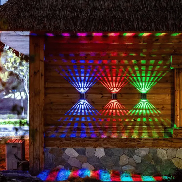 ✨☀️4 LED Solar Colorful Wall Lights Outdoor Light Waterproof