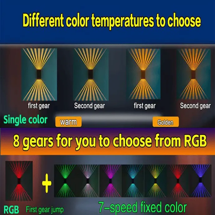 ✨☀️4 LED Solar Colorful Wall Lights Outdoor Light Waterproof
