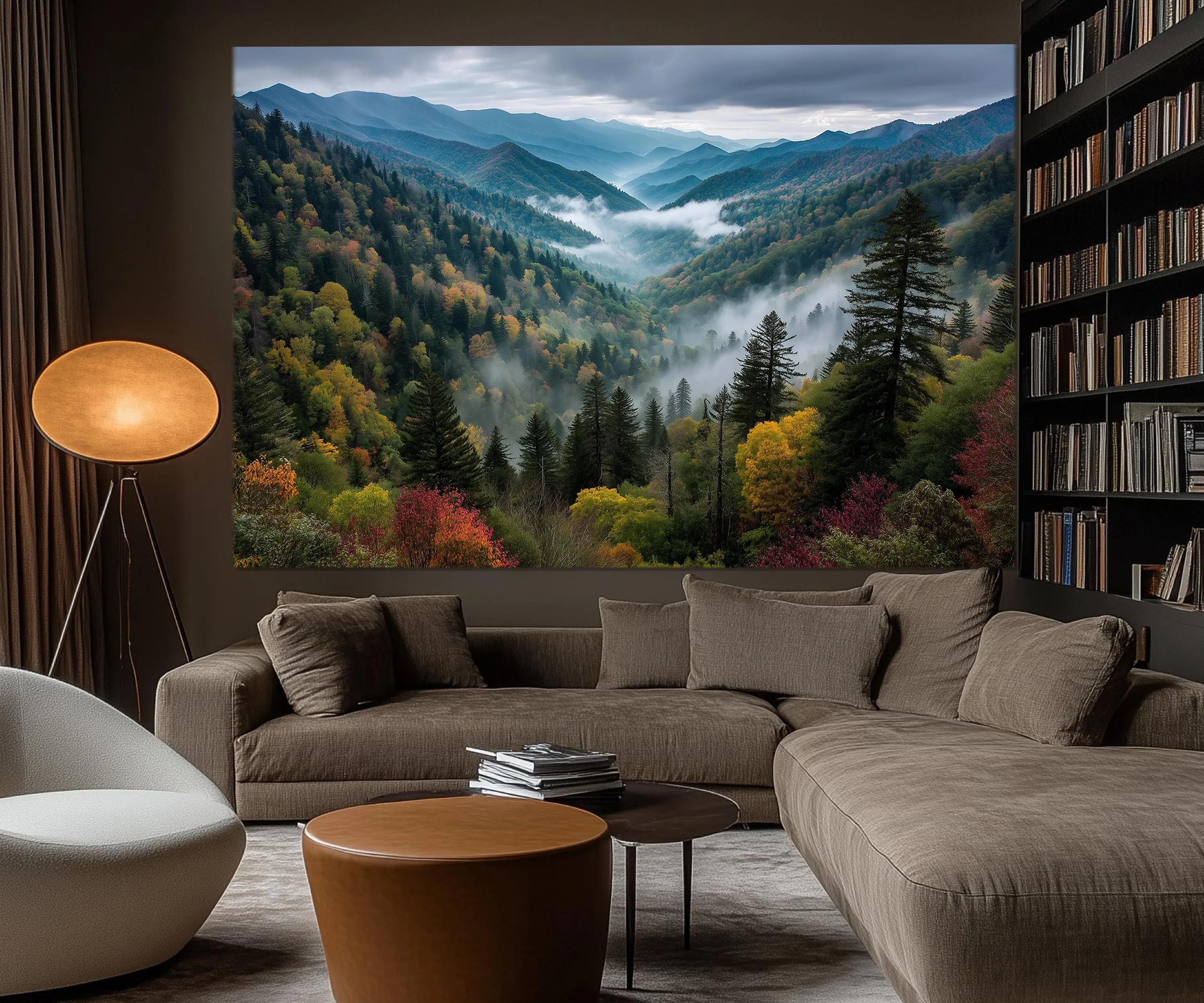 5 Panels Smoky Mountains Extra Large Canvas Wall Art Print