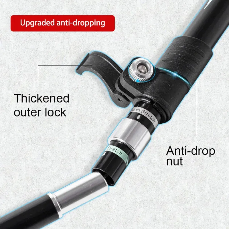 5-Section Aluminum Alloy Telescopic Folding Trekking Poles with EVA Grip, Adjustable 43"-51"