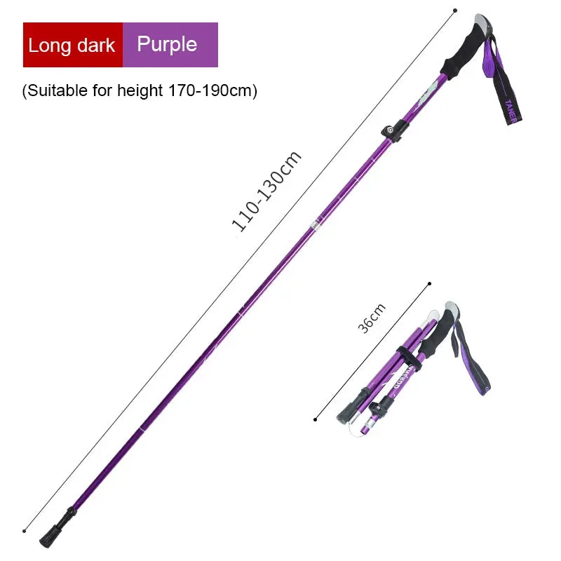 5-Section Aluminum Alloy Telescopic Folding Trekking Poles with EVA Grip, Adjustable 43"-51"