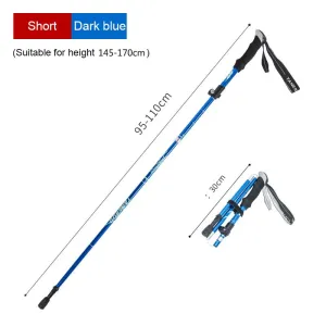 5-Section Aluminum Alloy Telescopic Folding Trekking Poles with EVA Grip, Adjustable 43"-51"