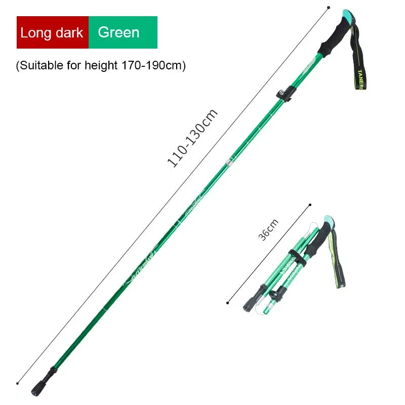 5-Section Aluminum Alloy Telescopic Folding Trekking Poles with EVA Grip, Adjustable 43"-51"