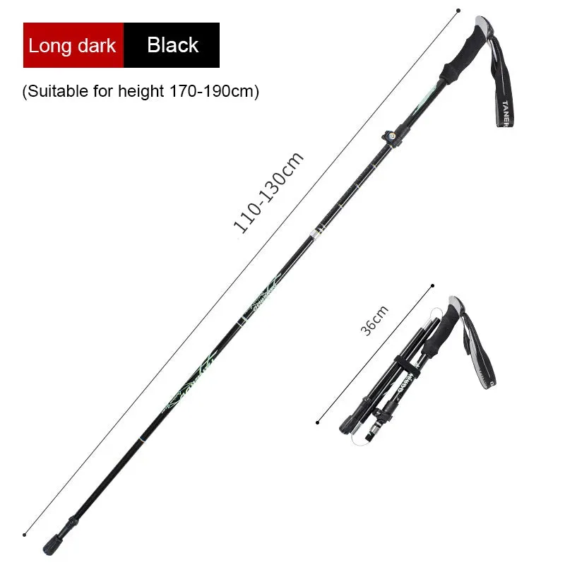 5-Section Aluminum Alloy Telescopic Folding Trekking Poles with EVA Grip, Adjustable 43"-51"