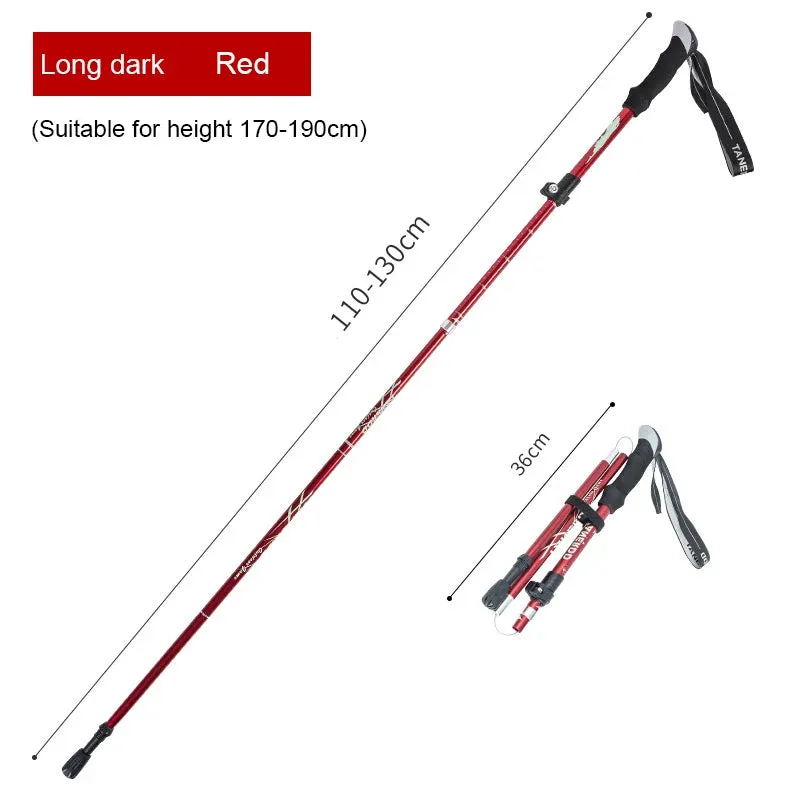 5-Section Aluminum Alloy Telescopic Folding Trekking Poles with EVA Grip, Adjustable 43"-51"