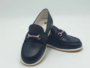 6307 Navy Horsebit Loafers