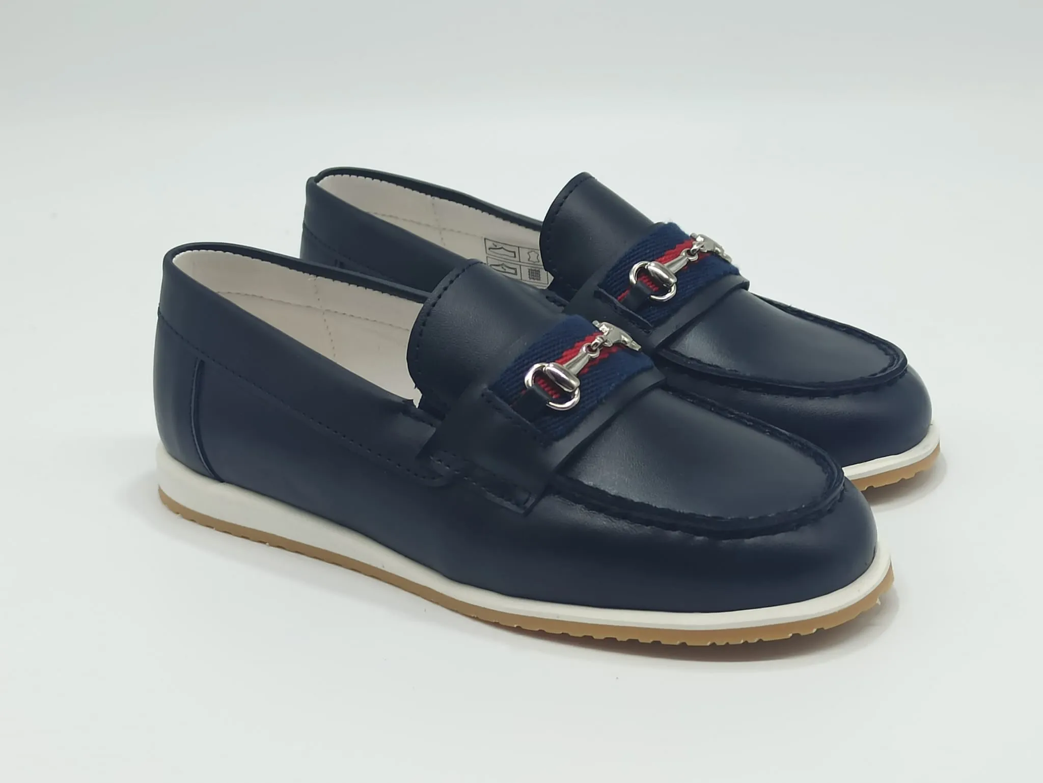 6307 Navy Horsebit Loafers