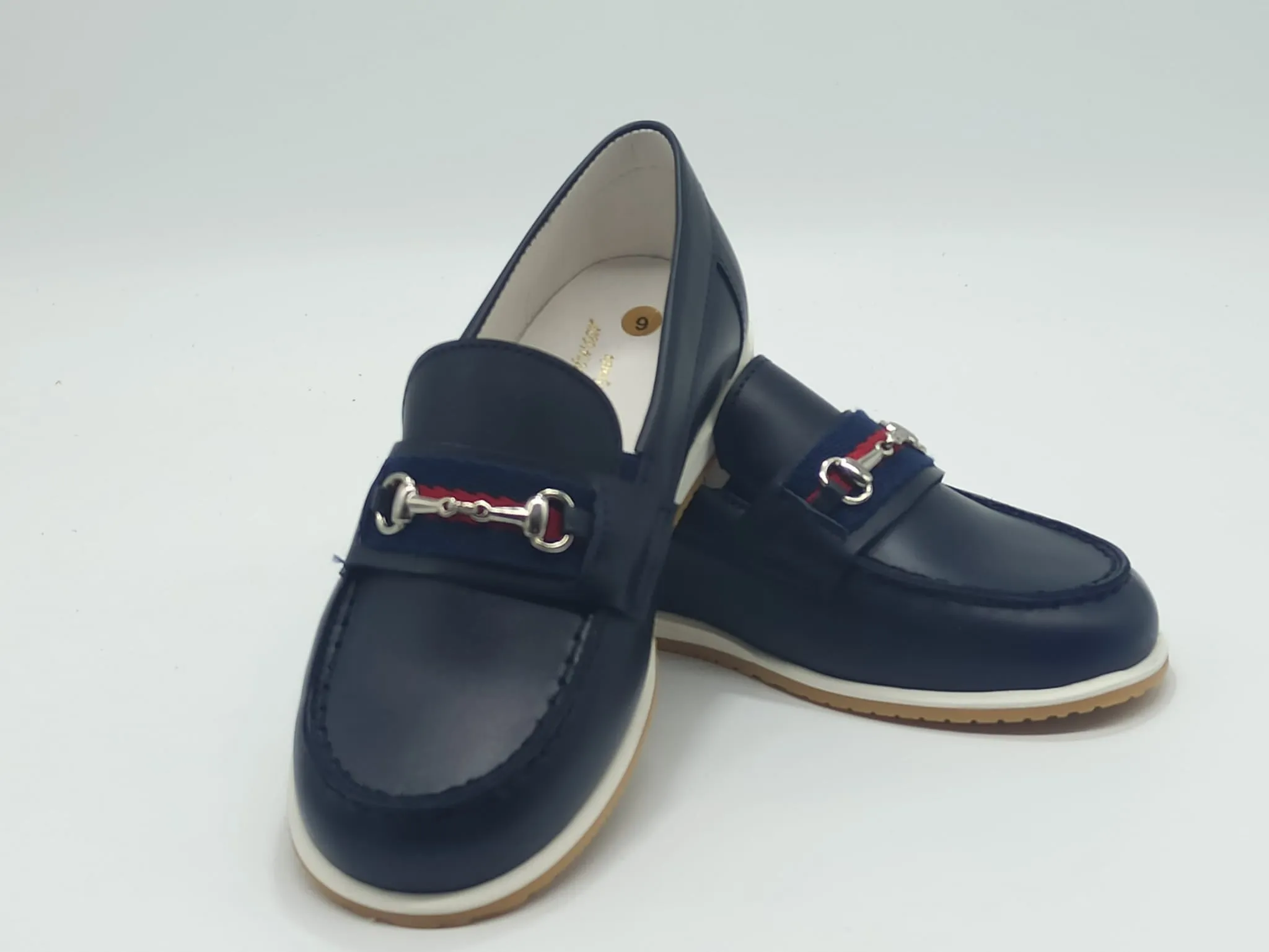 6307 Navy Horsebit Loafers