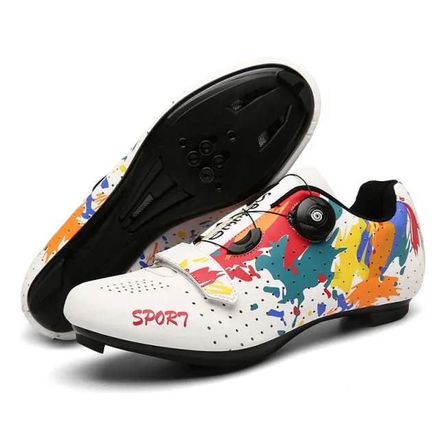 Athletic Graffiti Road Cycling Shoes Outdoor Mountain Bike Sneaker