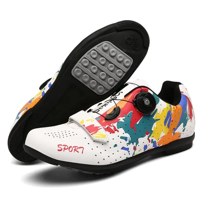 Athletic Graffiti Road Cycling Shoes Outdoor Mountain Bike Sneaker