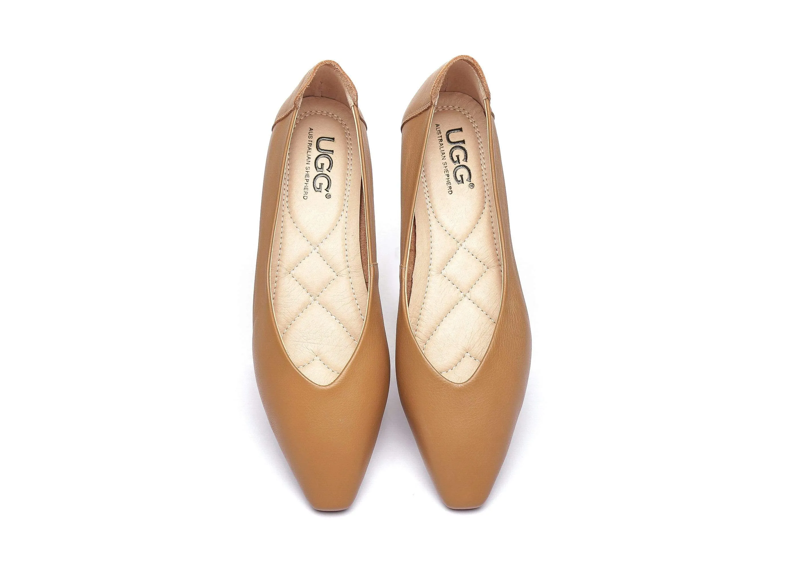 Australian Shepherd® Everly Leather Pointed Toe Ballet Flats