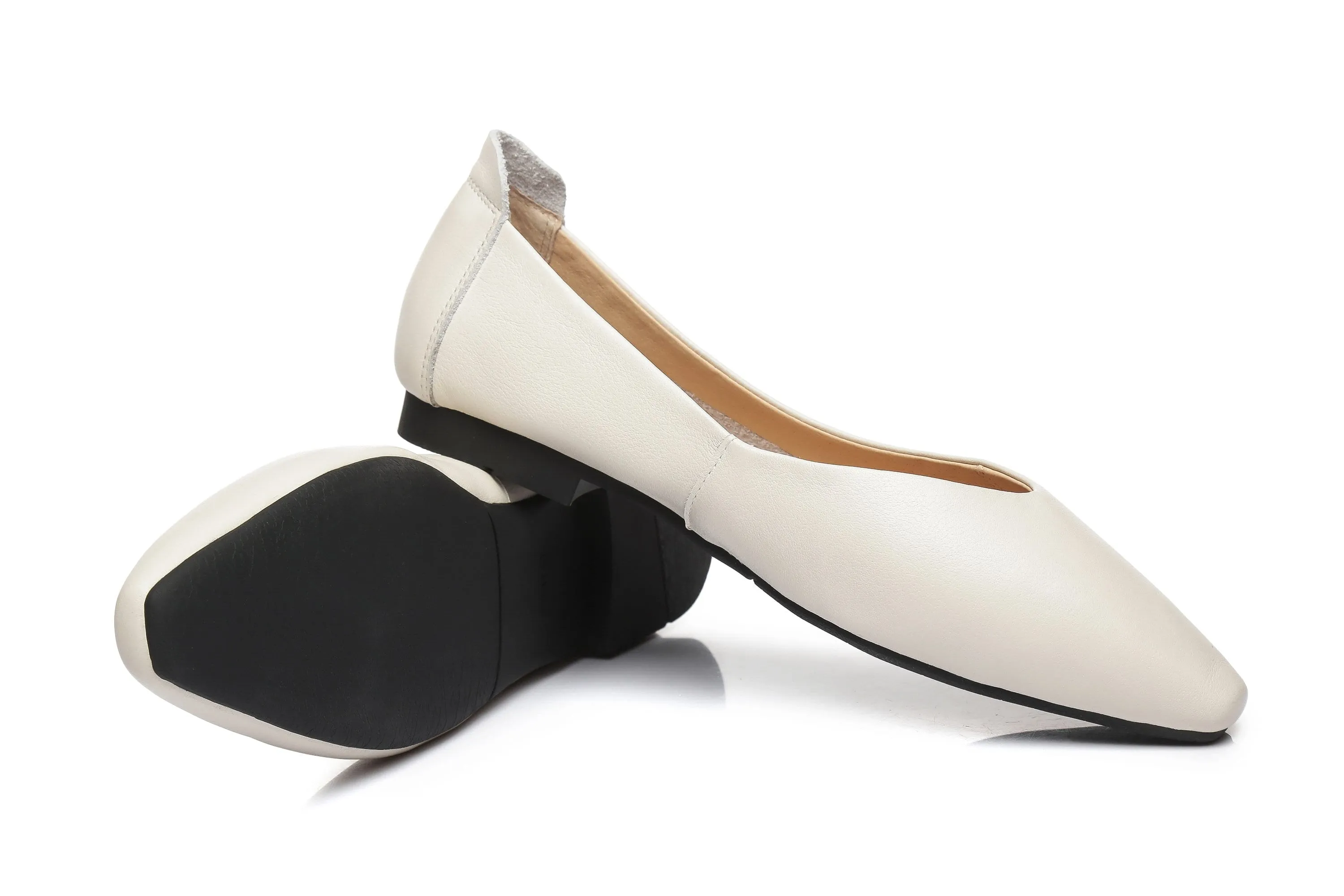 Australian Shepherd® Everly Leather Pointed Toe Ballet Flats