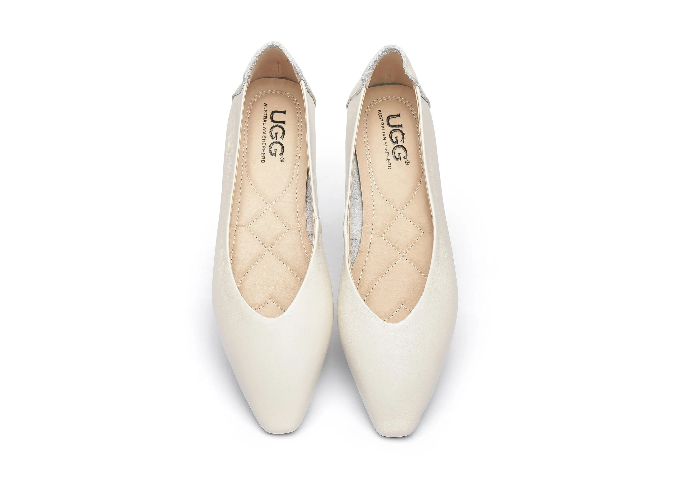 Australian Shepherd® Everly Leather Pointed Toe Ballet Flats