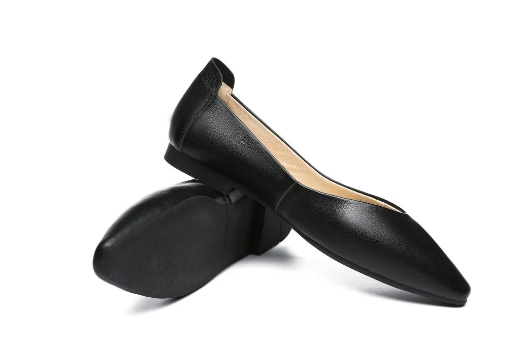 Australian Shepherd® Everly Leather Pointed Toe Ballet Flats
