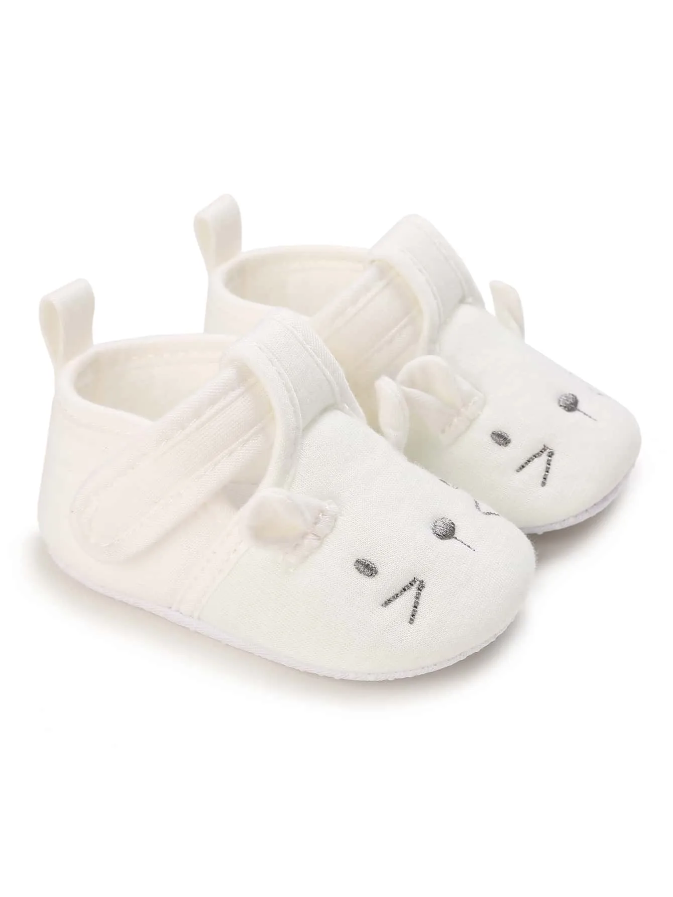 Baby Cartoon Embroidery Hook-and-loop Fastener Flats FD