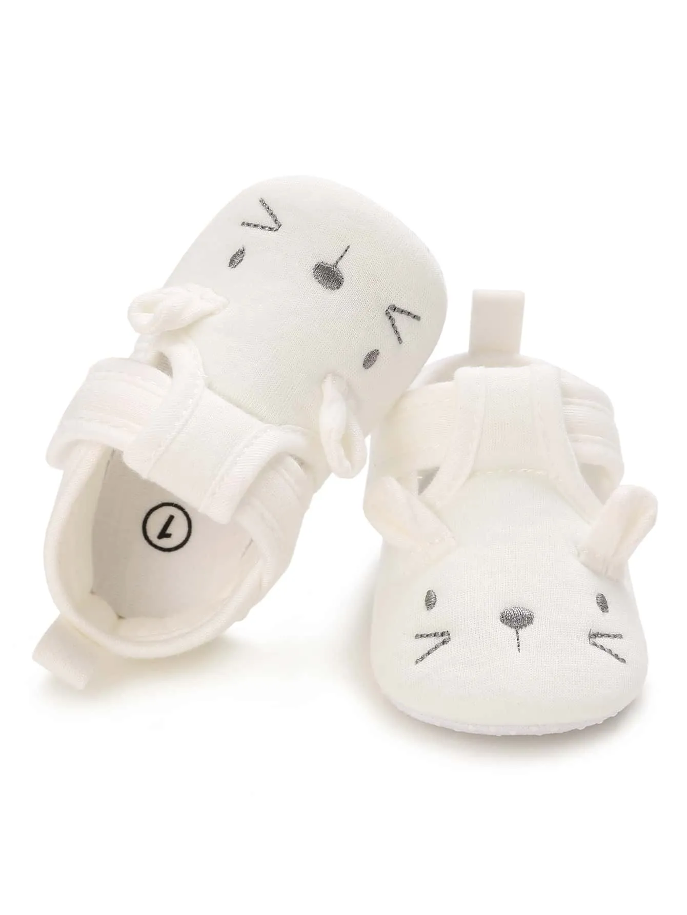 Baby Cartoon Embroidery Hook-and-loop Fastener Flats FD