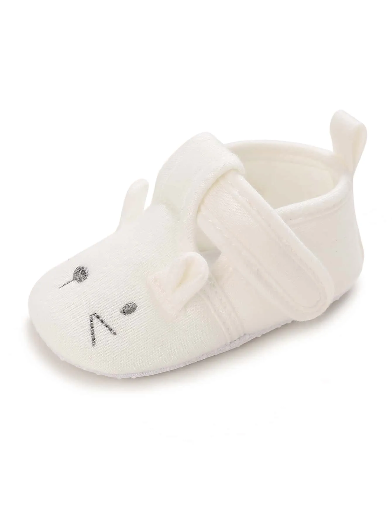 Baby Cartoon Embroidery Hook-and-loop Fastener Flats FD