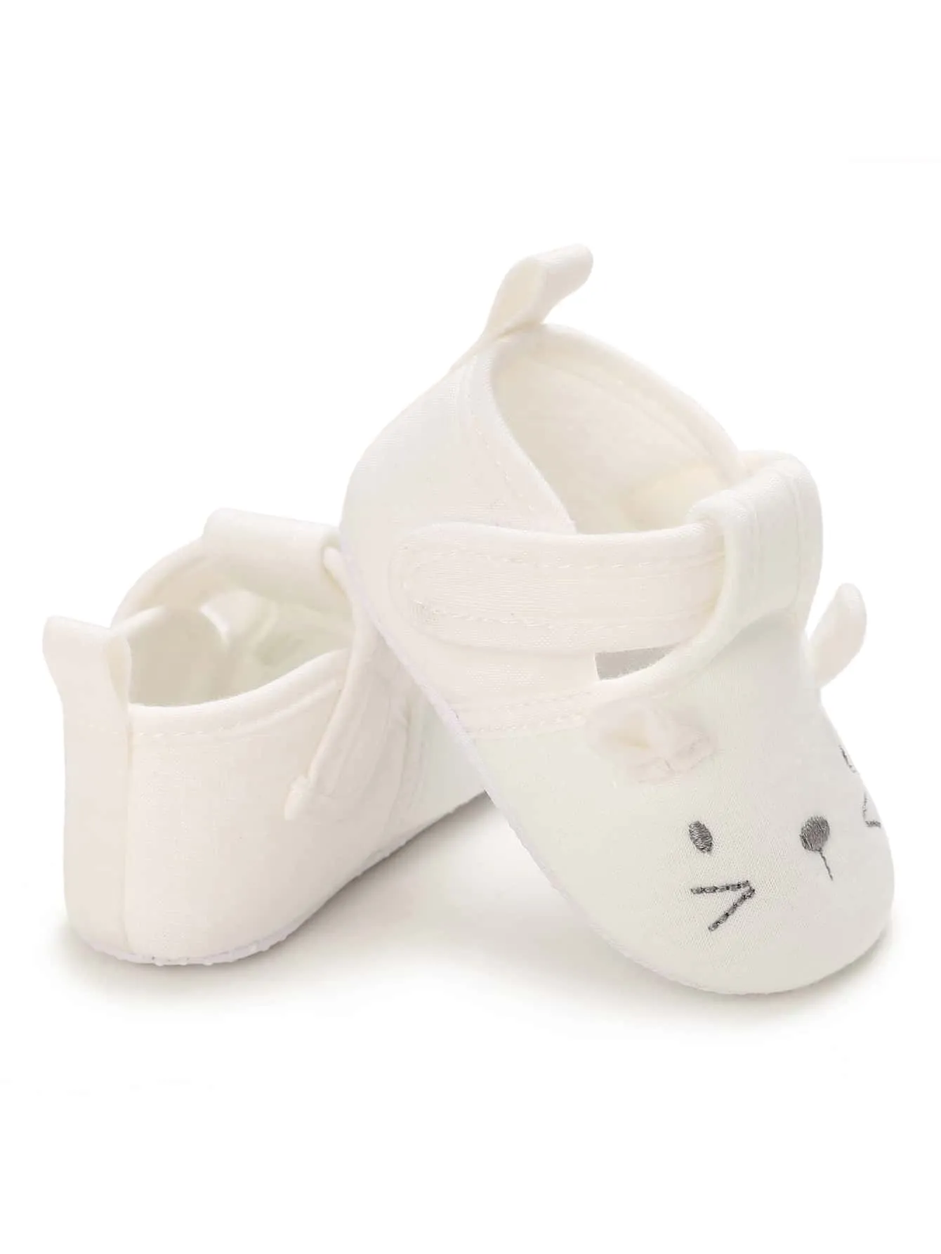 Baby Cartoon Embroidery Hook-and-loop Fastener Flats FD