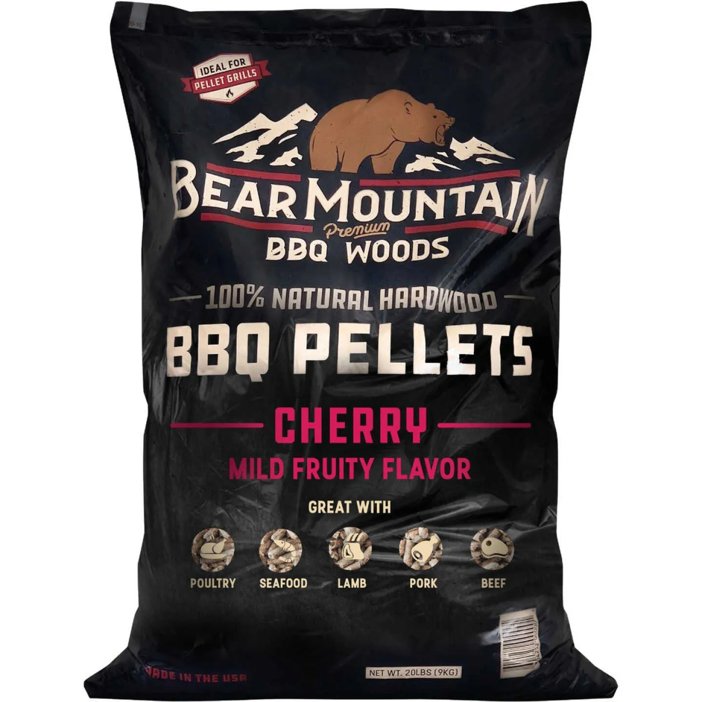 BEAR MOUNTAIN BBQ PREMIUM WOODS 20LB CHERRY WOOD PELLET