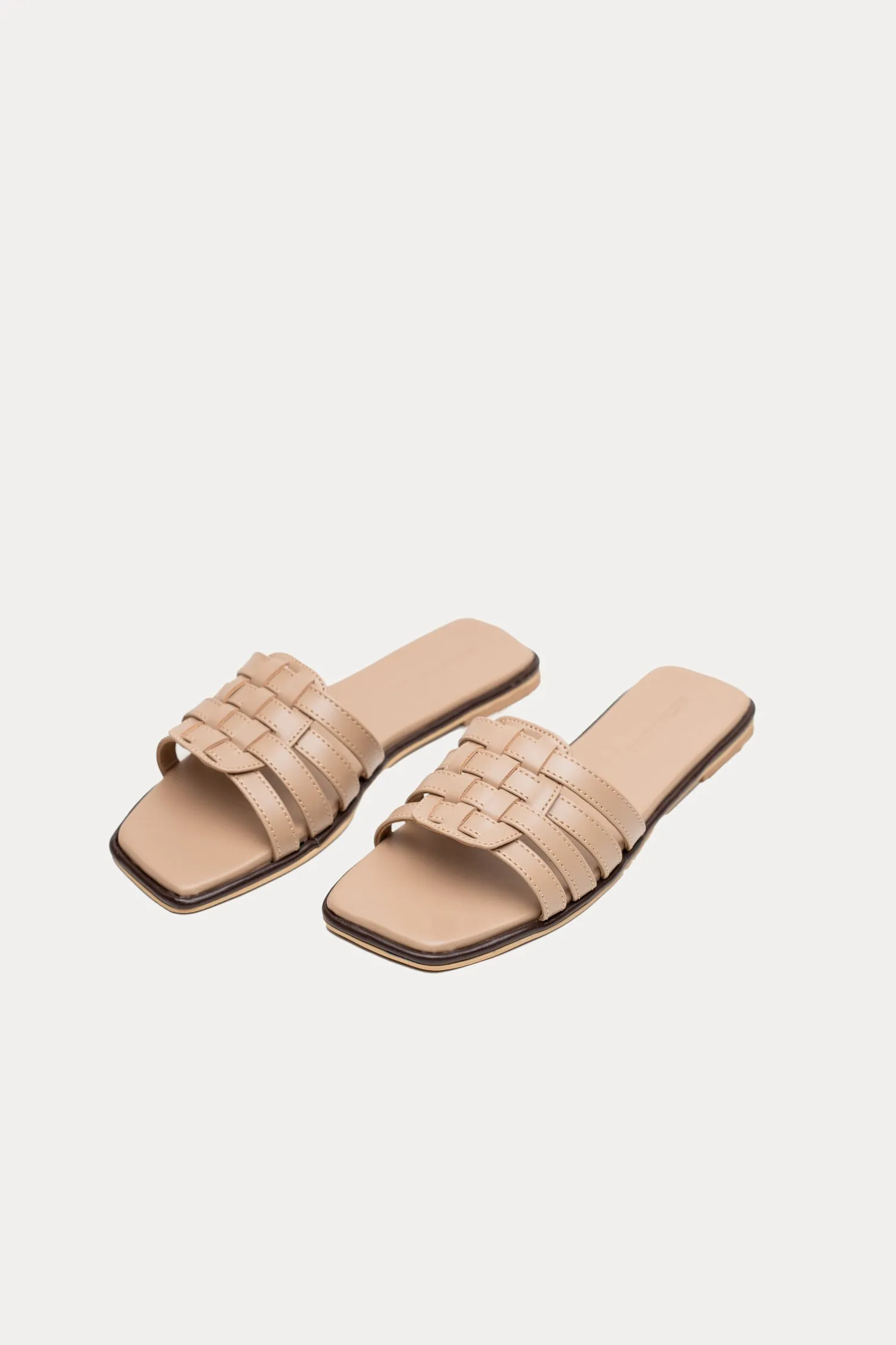 Beige Knotted Flats