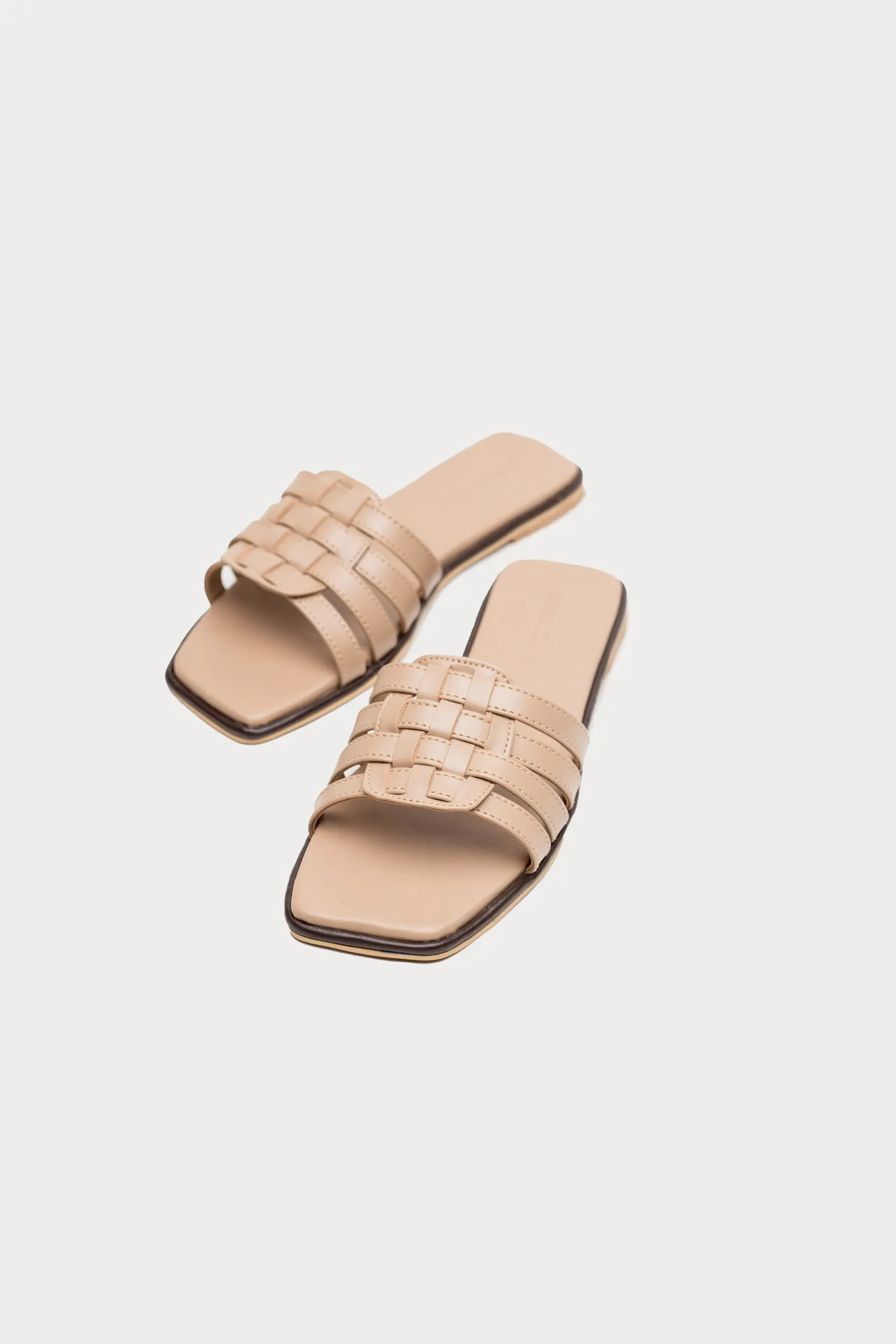 Beige Knotted Flats