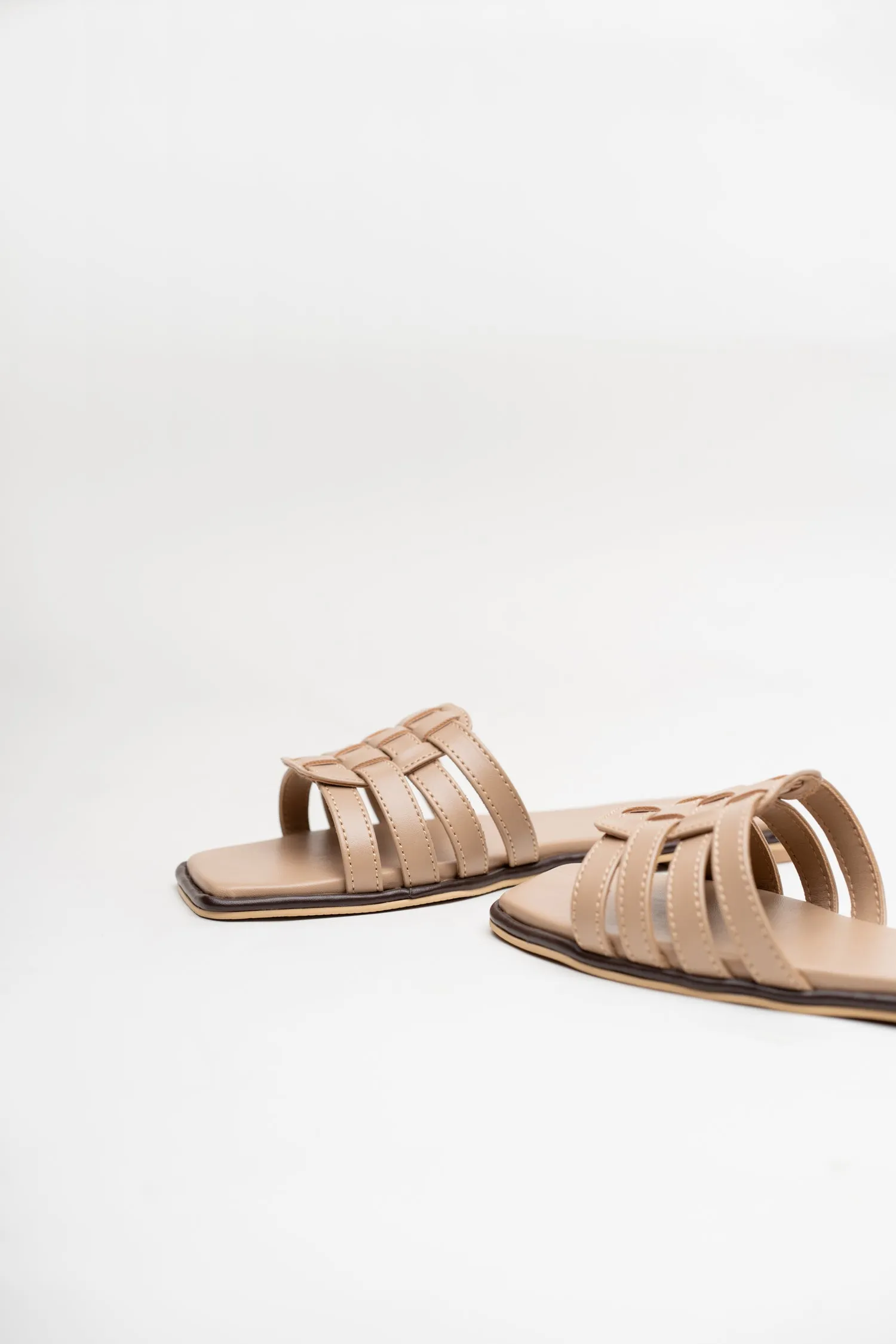 Beige Knotted Flats