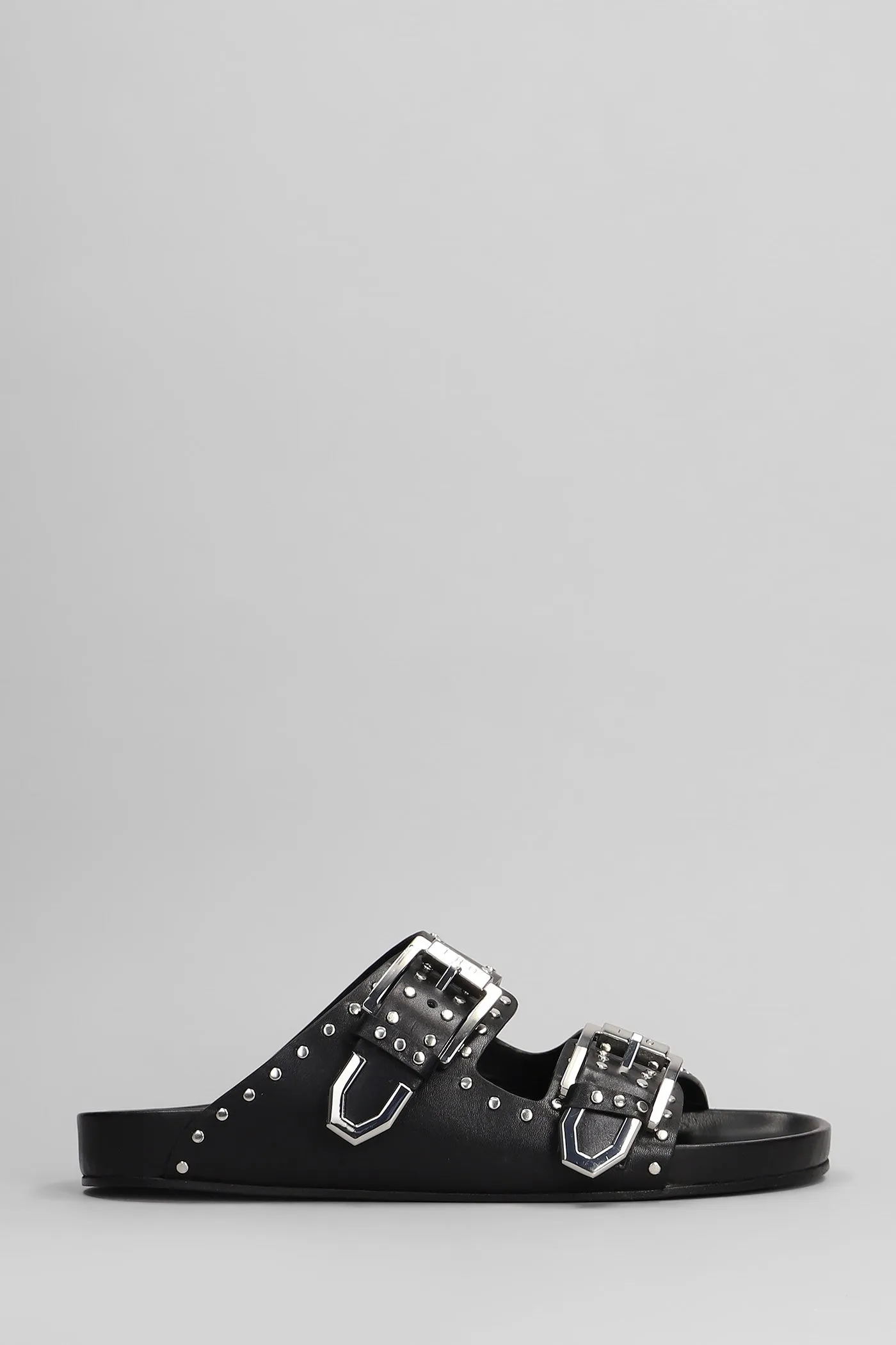 Billie Flats in black leather
