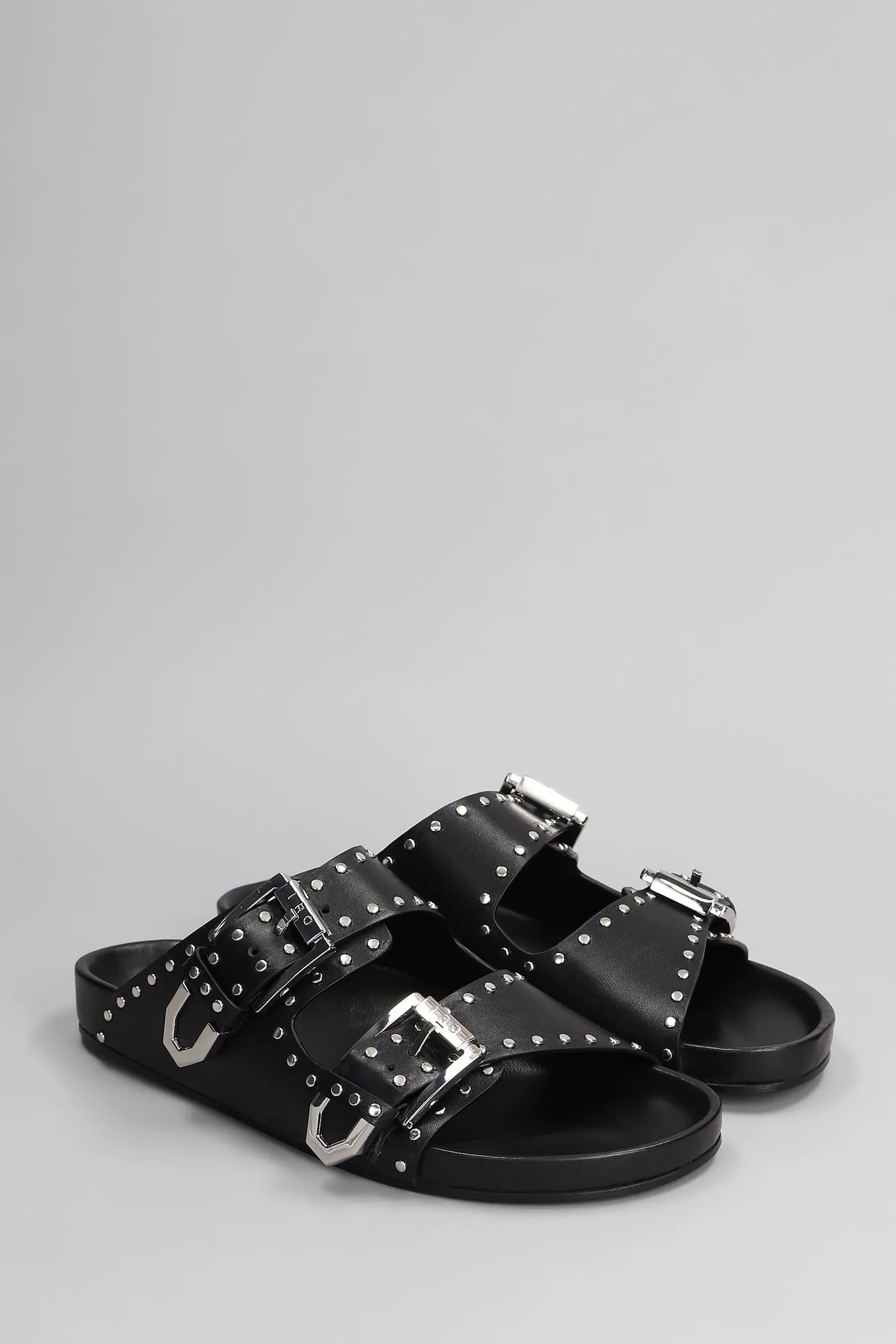 Billie Flats in black leather