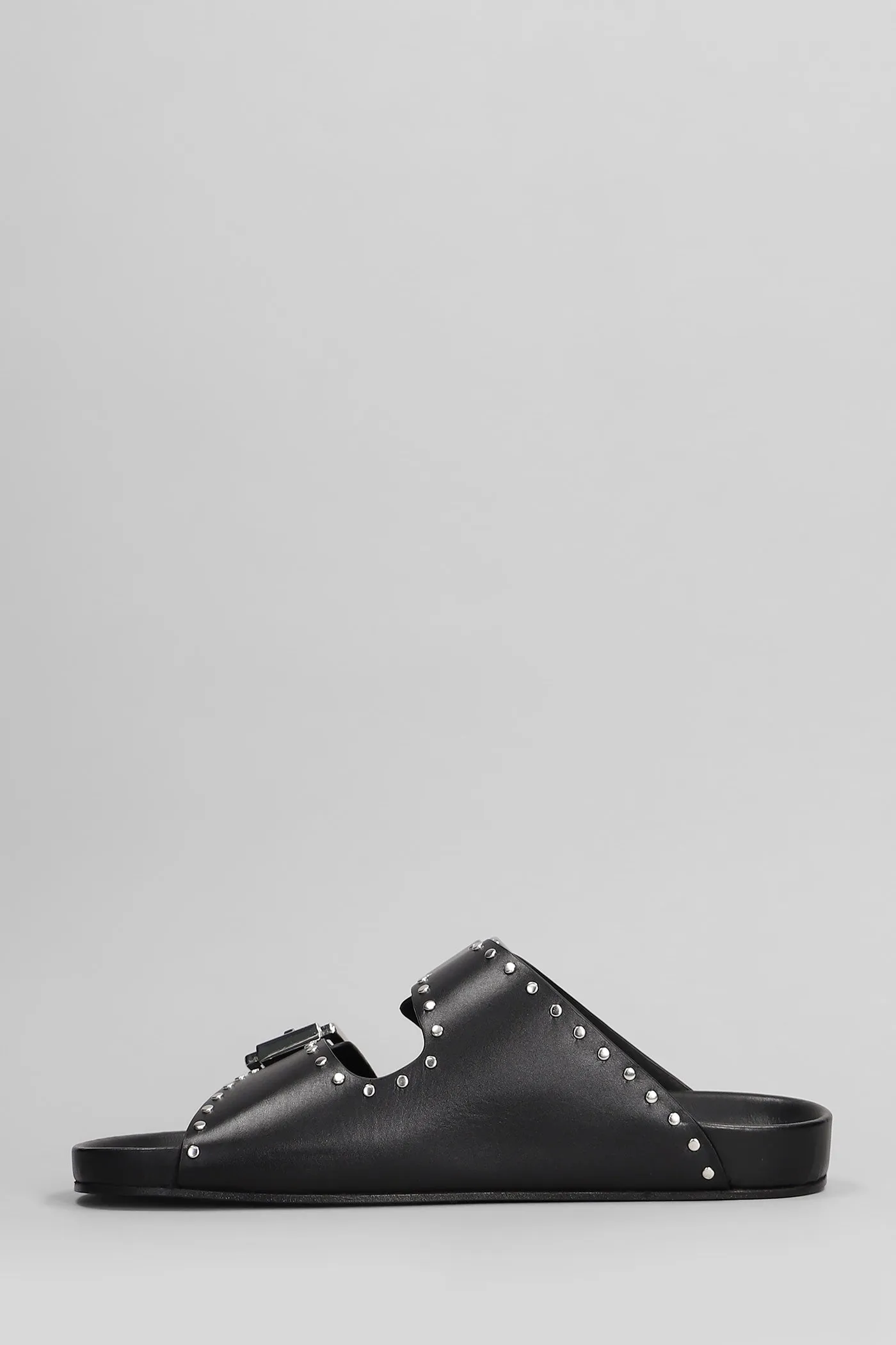 Billie Flats in black leather
