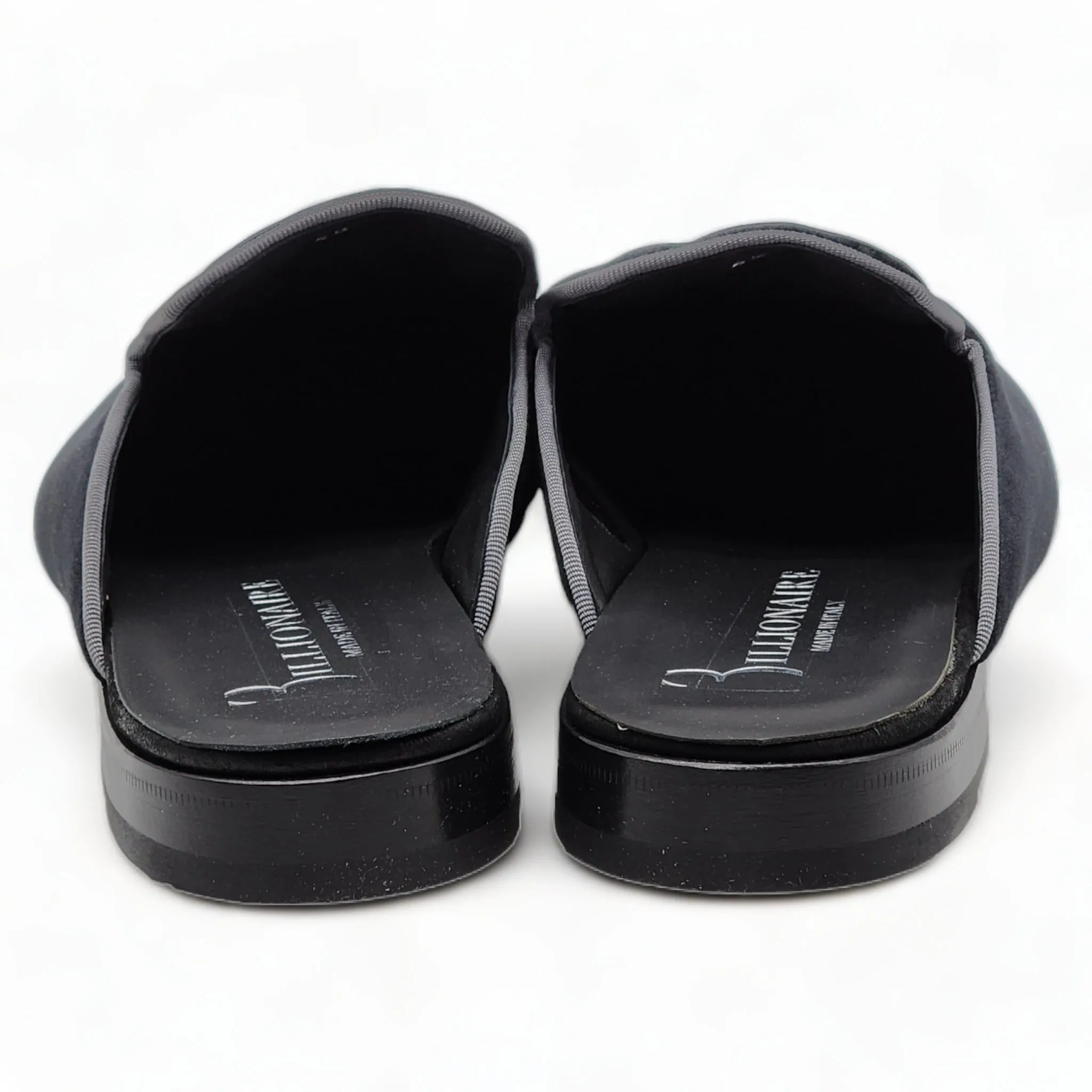 Billionaire Velvet Half Loafers Crest in Black