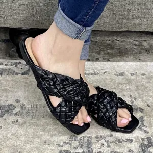 Black Braided Sandals