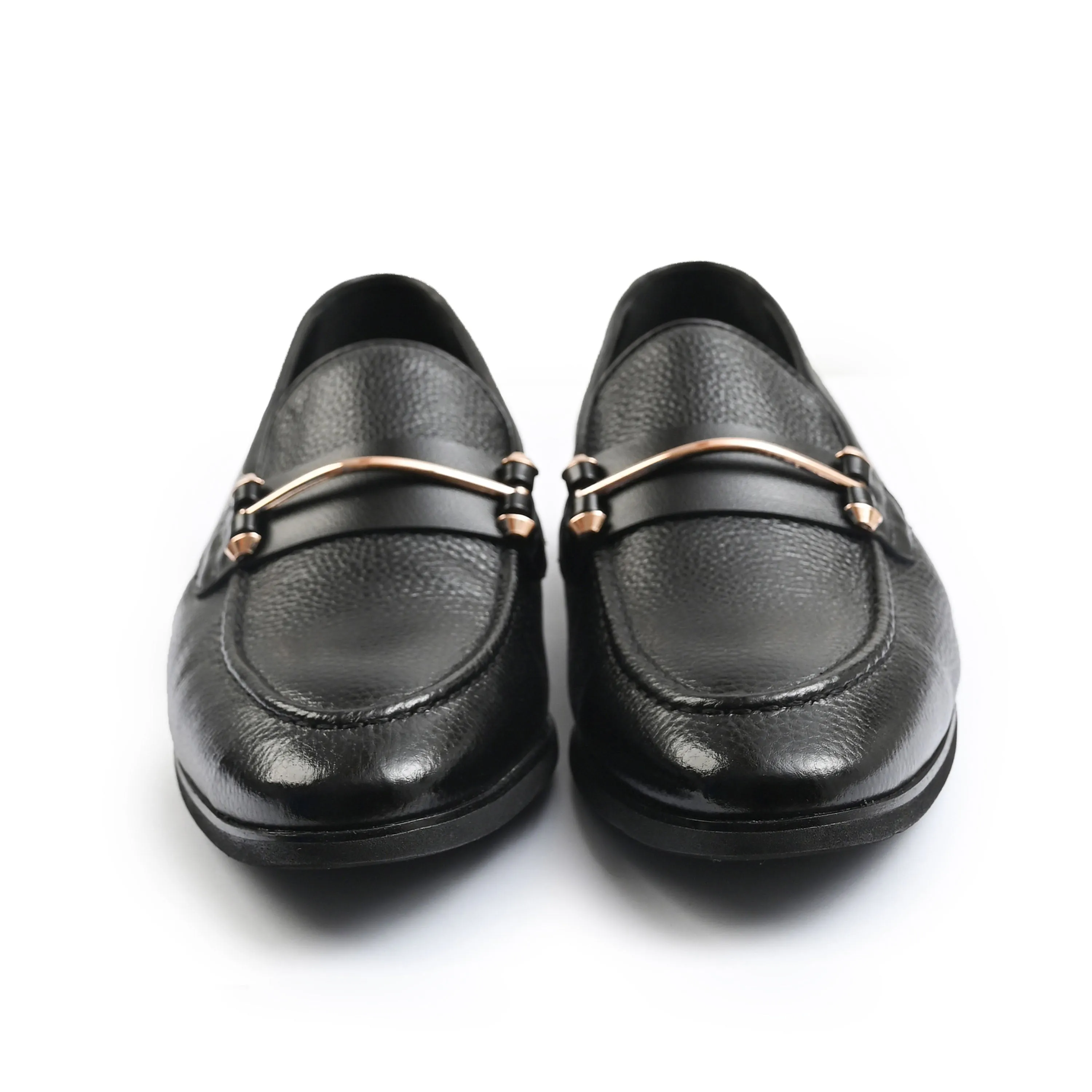 BLACK MILT TEXTURED SHOES