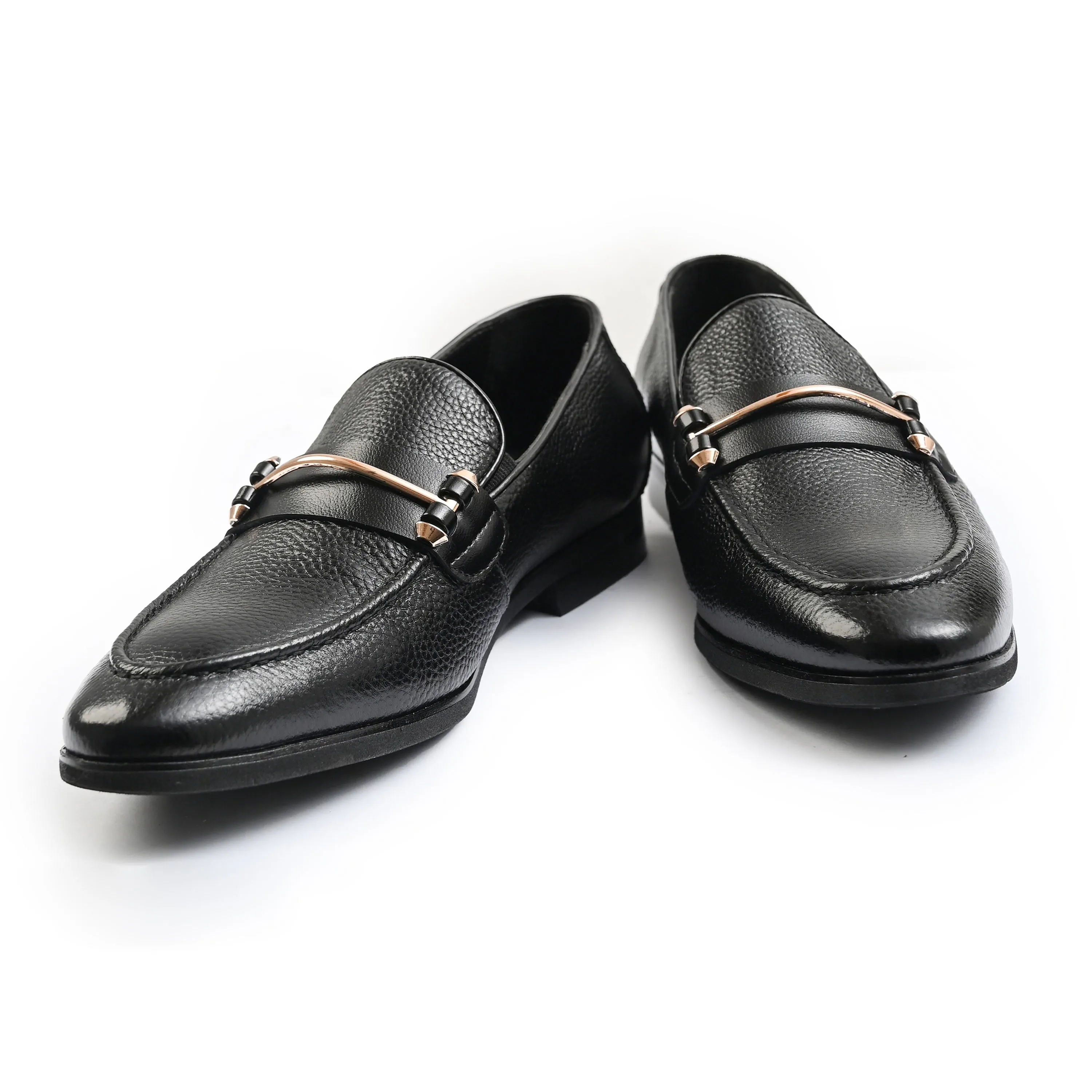 BLACK MILT TEXTURED SHOES
