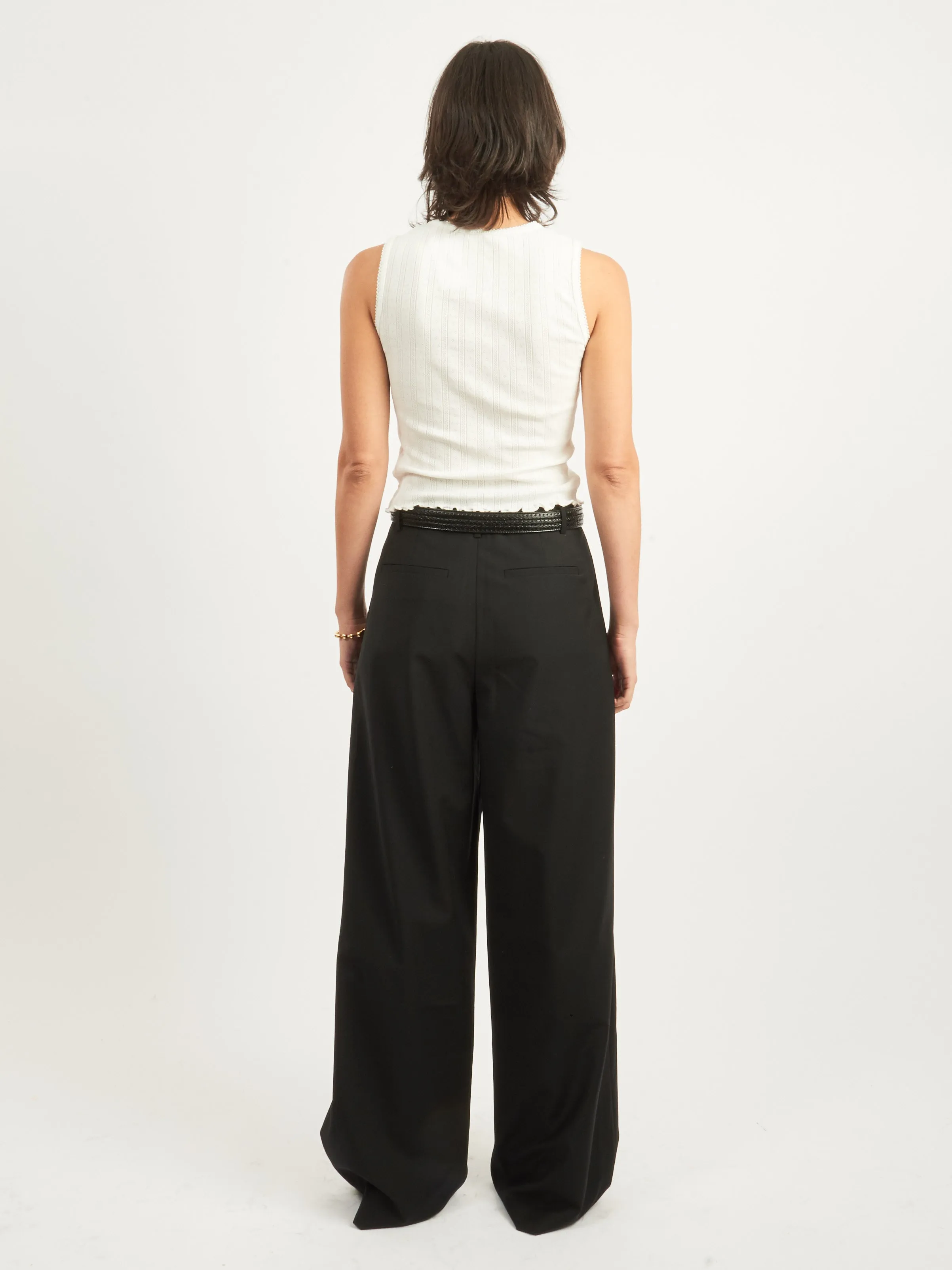 Black Tropical Wool Stella Pant