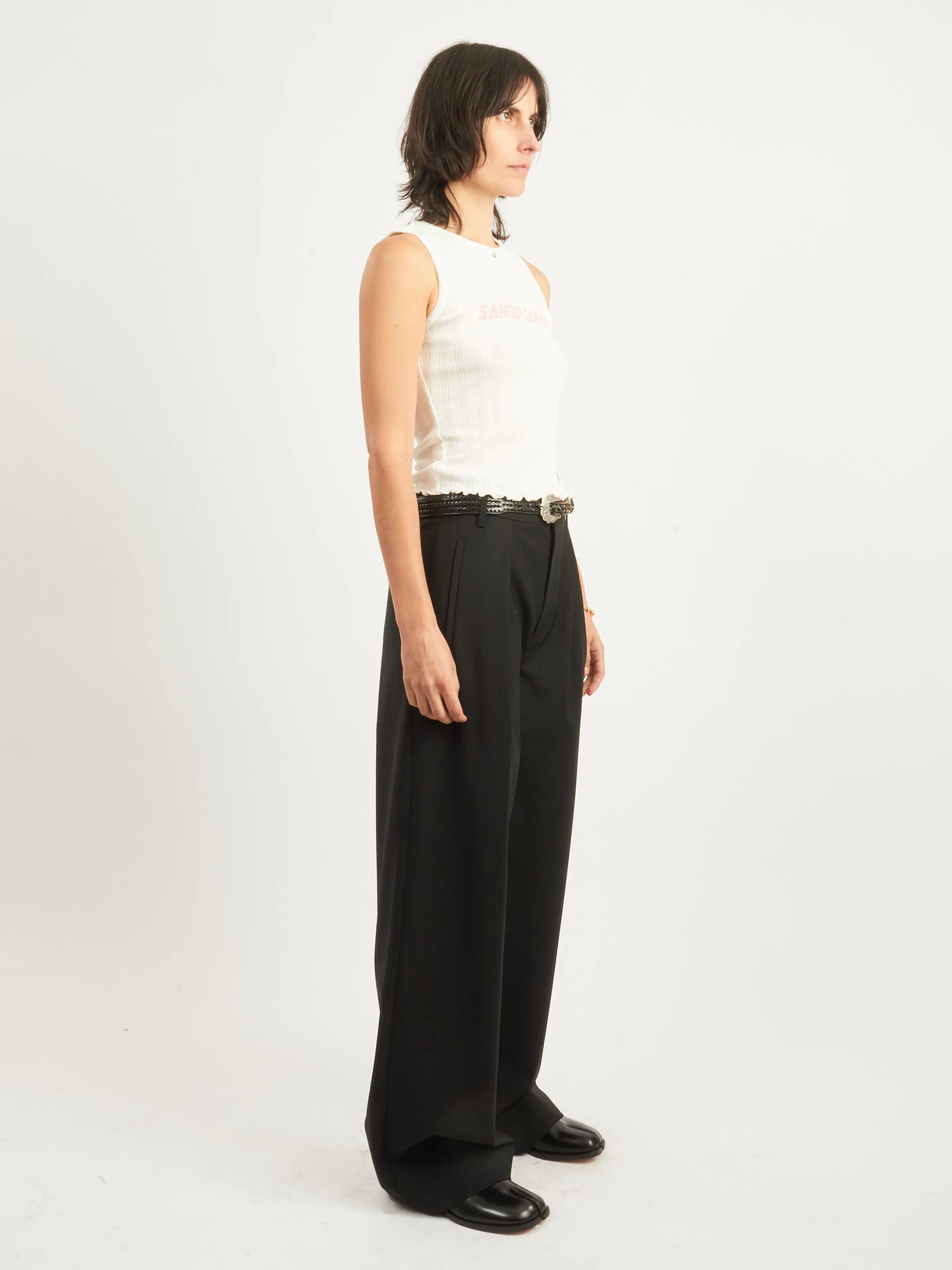 Black Tropical Wool Stella Pant
