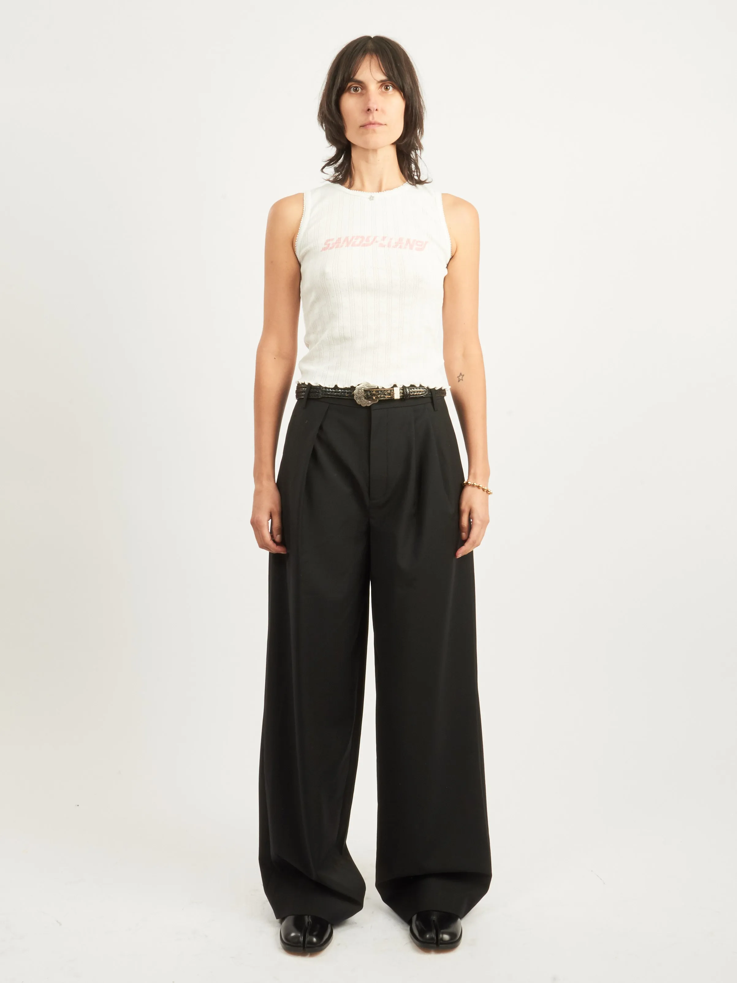 Black Tropical Wool Stella Pant