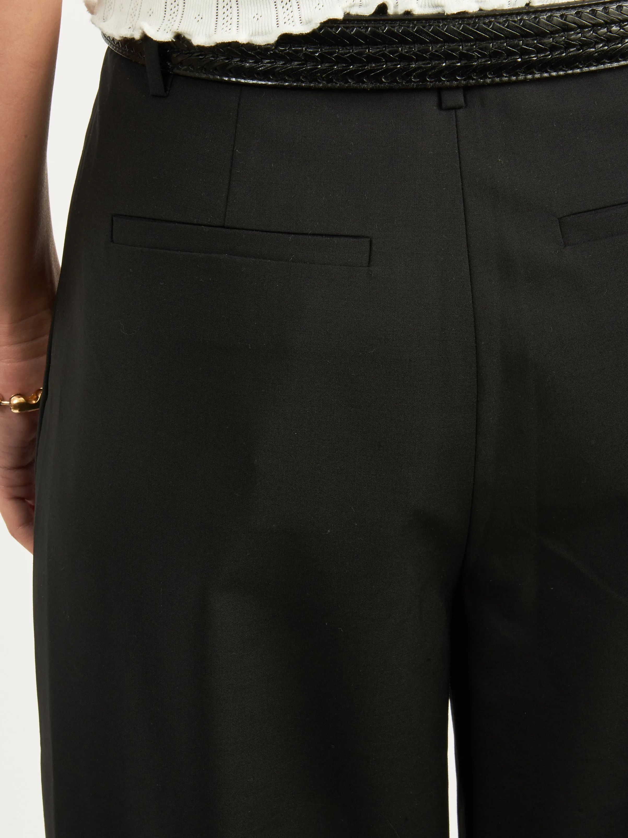 Black Tropical Wool Stella Pant