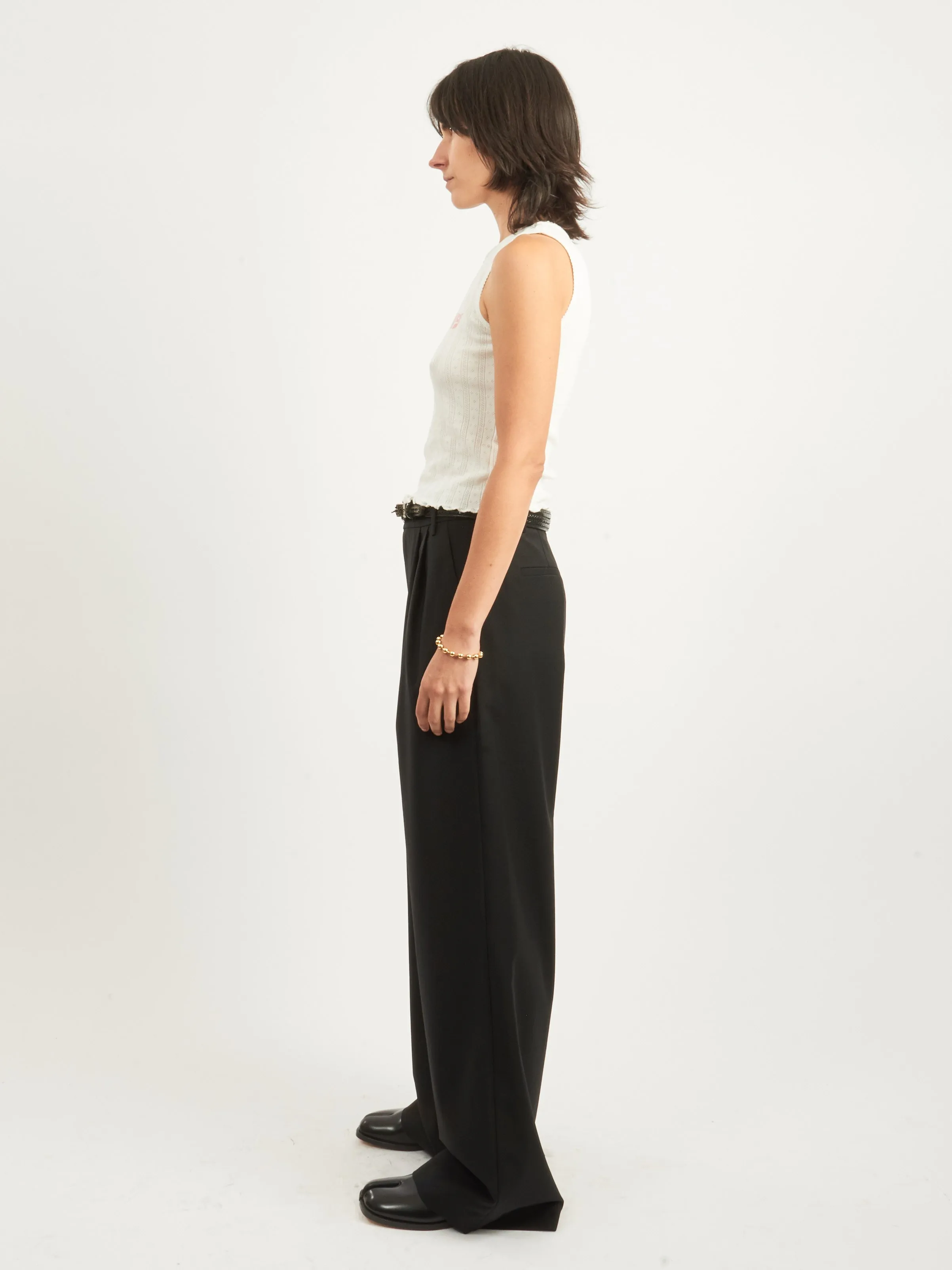 Black Tropical Wool Stella Pant