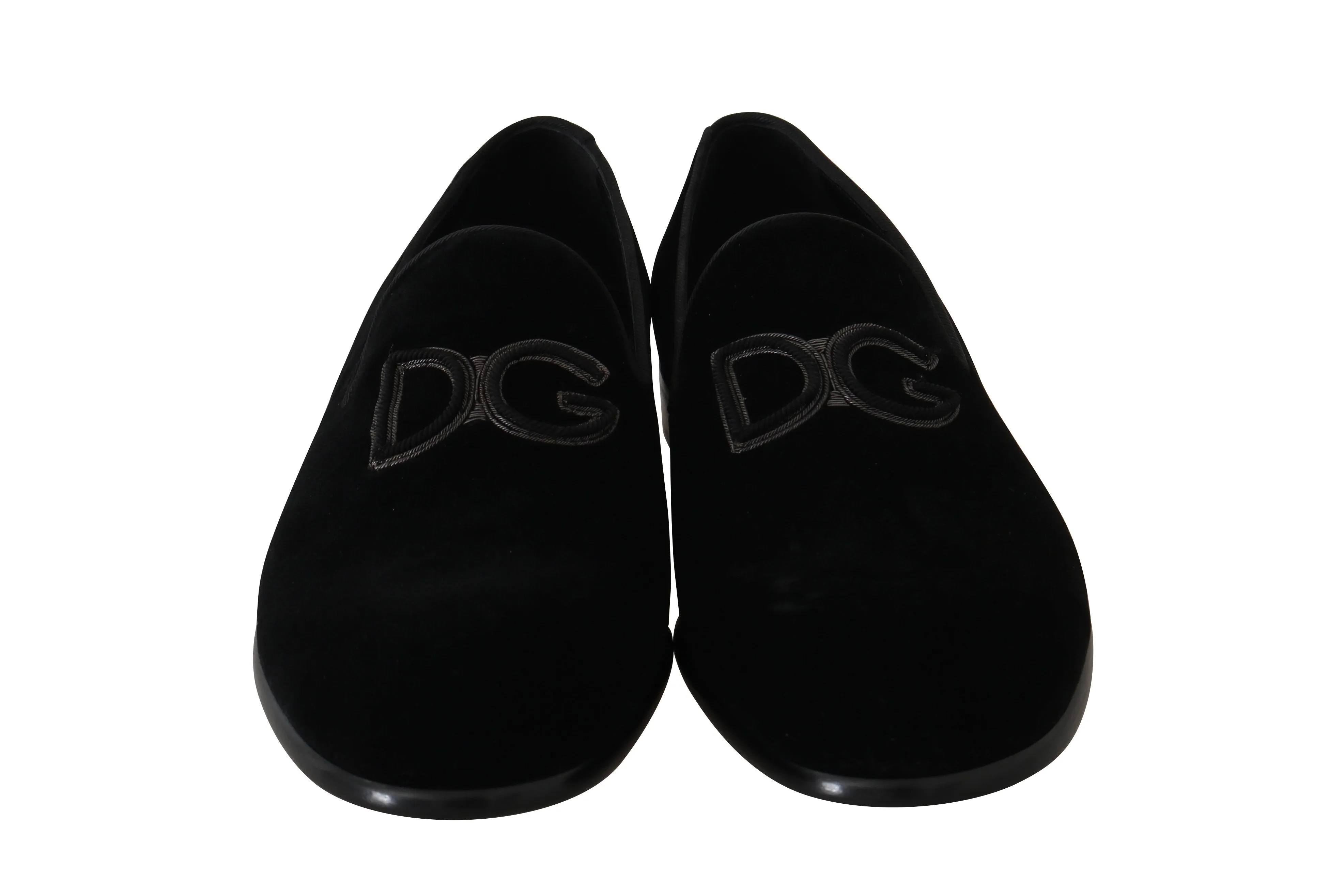 Black Velvet DG Logo Dress Loafers